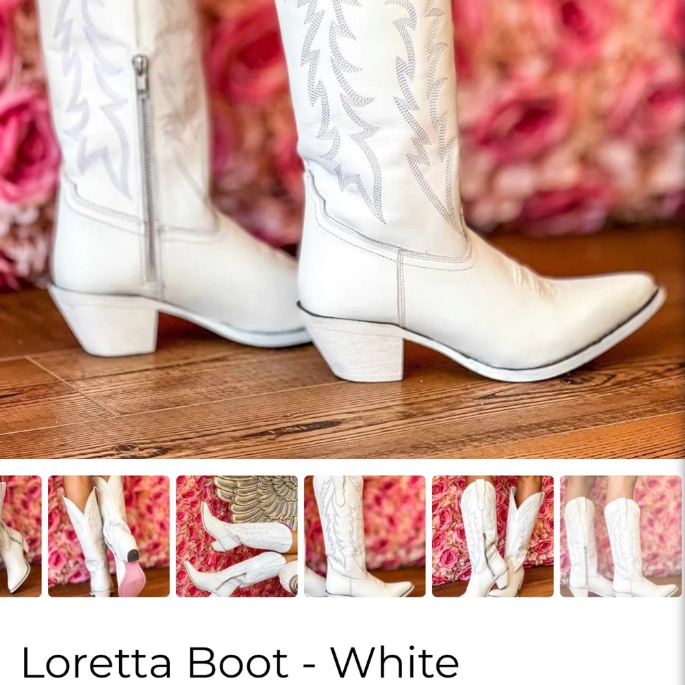 White leather western boot never worn